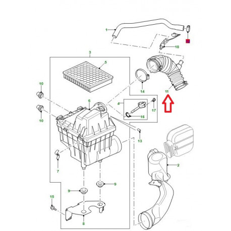 Land rover conduit d'air Defender 90, 110, 130 (LR031365LR)