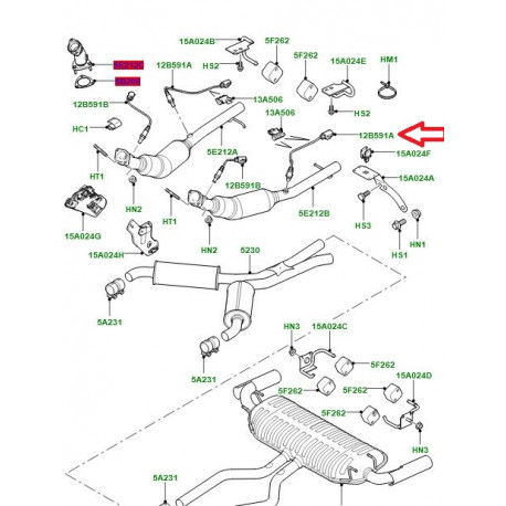 Land rover sonde lambda Range L322 (MHK500870)