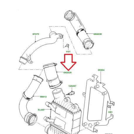 Land rover tuyau flexible d'air (LR071998)