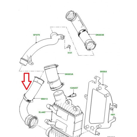 Land rover durit-echangeur thermique (LR108941)