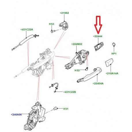 Land rover Joint de poignee de porte (LR117080LR)