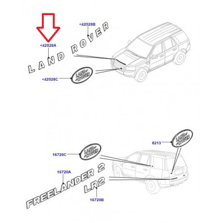 Land rover embleme-plastique (LR058119)