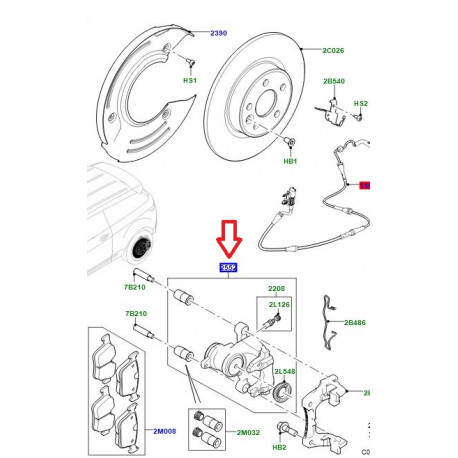 Land rover etrier de frein arriere gauche (LR113708LR)