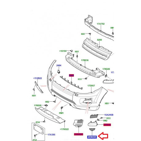 Land rover encadrement Antibrouillard inférieur gauche  Evoque (LR026546LR)