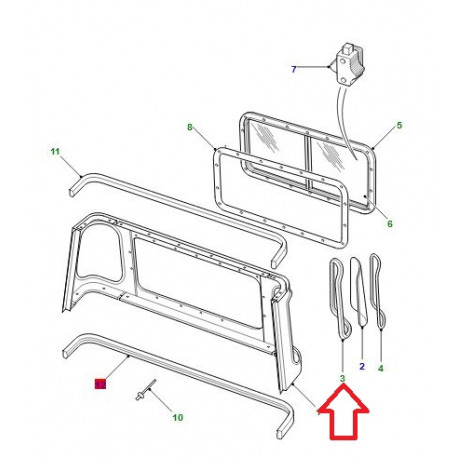 Land rover caoutchouc d'etancheite Defender 110 (LR012213)