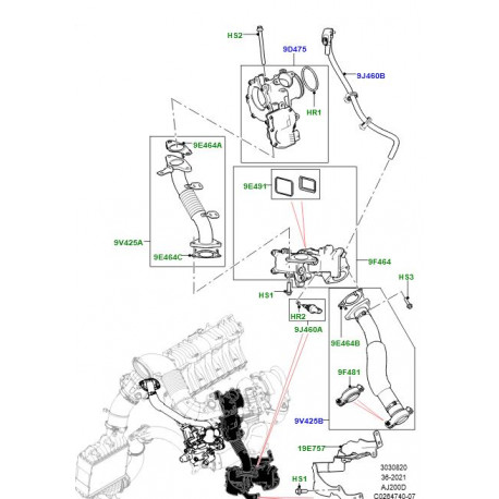 Land rover FILTRE REFROIDISSEUR EGR (LR126126LR)