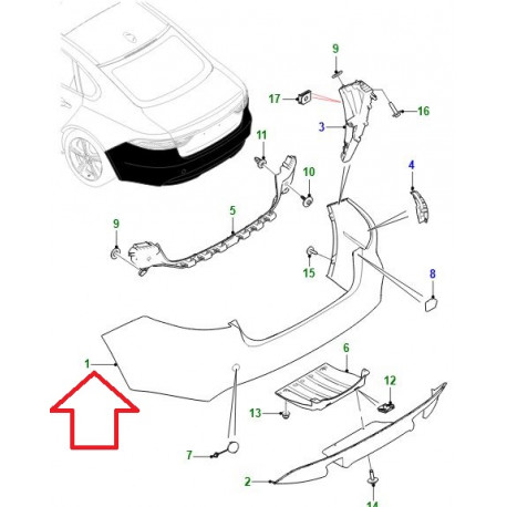 Jaguar pare-choc arriere (T2H31345LML)