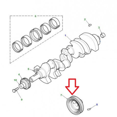 Land rover poulie vilebrequin Range P38 (LHG000060)