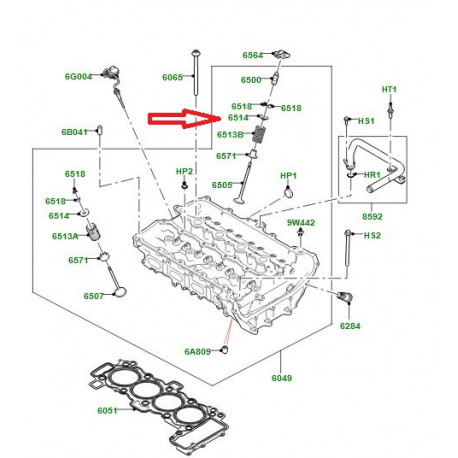 Land rover BAGUE REJET HUILE QUEUE SOUPAPE (LR116489LR)