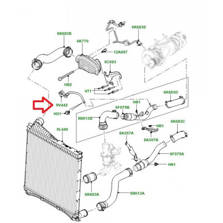 Land rover senseur de temperature-air aspire Range Sport non dispo 0202 tg (LR014386)