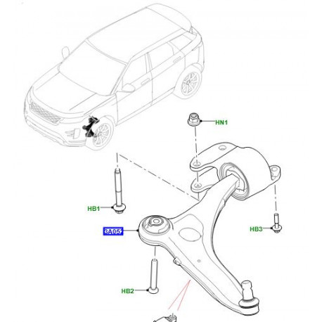 Land rover Triangle avant inférieur droit (LR166006LR)