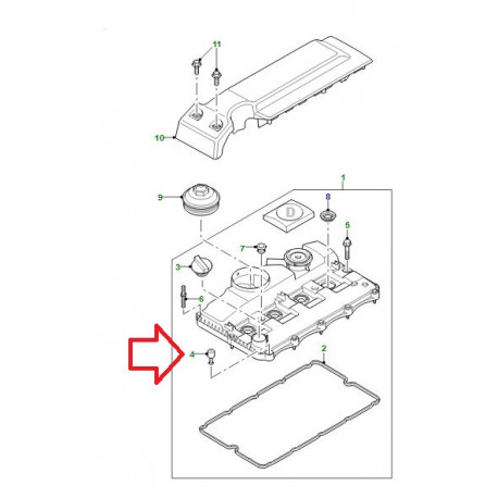 Land rover oeillet cache culbuteur Defender (LR004397)