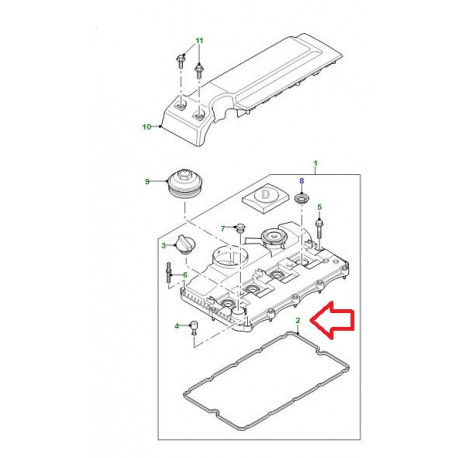 Land rover joint cache culbuteur Defender TD4 (LR004440LR)