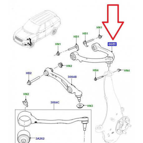 Land rover bras de suspension avant Range Sport (LR113262)