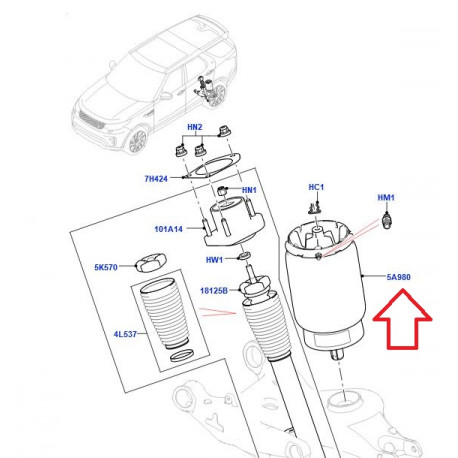 Britpart Boudin amortisseur arriere Discovery 5 (LR081576GB)