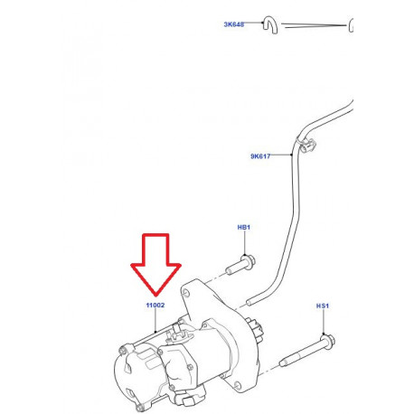 Land rover demarreur Discovery 4, 5, Range L405, Sport (LR034028)