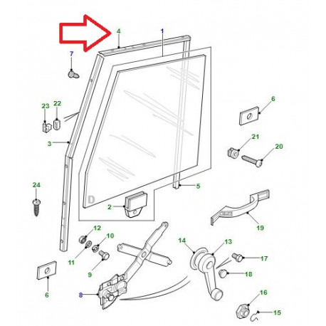 Land rover bas de glace descendante Defender 90, 110, 130 (LR023887)