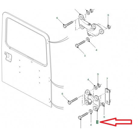 Land rover charniere porte arrière Defender 90, 110, 130 (LR075817)