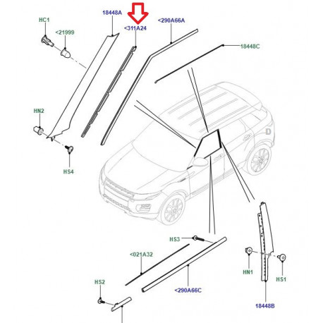 Land rover support-montage finition (LR075164)