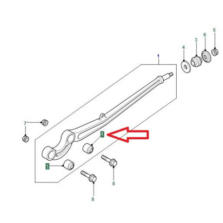 Land rover silentbloc de tirant de pont avant Range P38 (ANR3332)