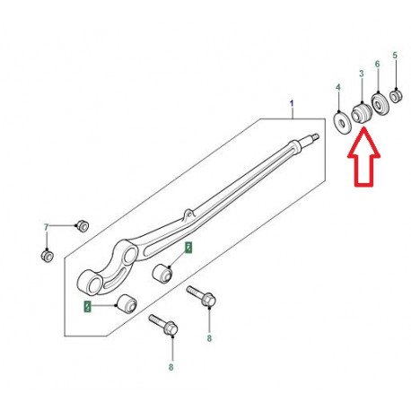 Land rover silentbloc de tirant de pont avant Range P38 (ANR2563)