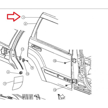 Mopar Porte arriere droite WK (68258506AE)