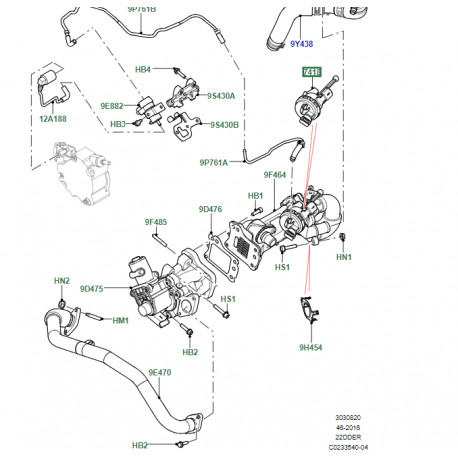 Land rover kit-reparation reffroidisseur egr (LR082289)
