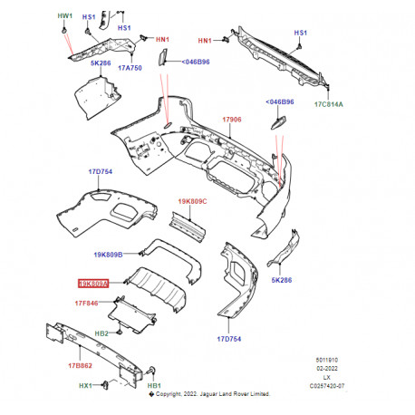 Land rover capuchon-crochet de remorque (LR064869)