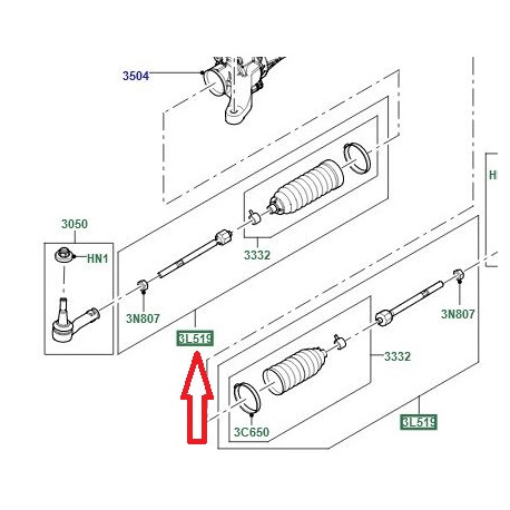 Land rover barre d'accouplement (LR059264)