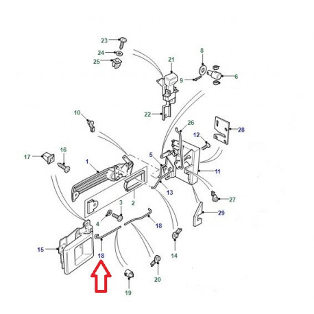 Land rover biellette liaison-poignee a serr. (MWC1486)