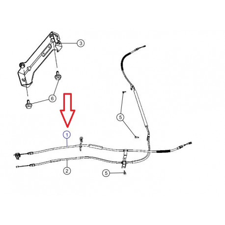 Mopar cable frein arriere gauche Voyager RT (4779806AE)