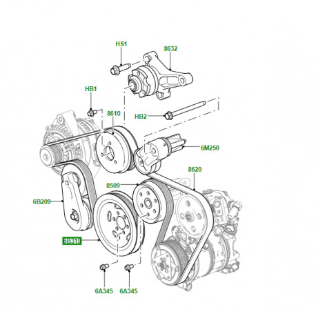 Land rover poulie-vilebrequin (LR067312)