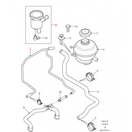 Land rover tuyau flexible de purge vase expansion (PCH000210)