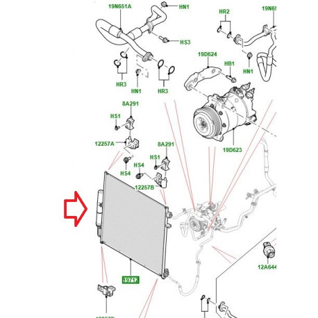 Land rover condenseur Discovery 5,  Range Rover L405 (LR106642)
