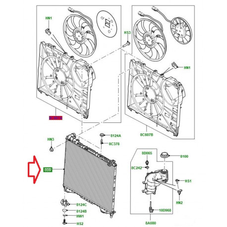 Land rover Radiateur de refroidissement (LR162114)