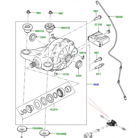 Land rover Differentiel arriere reusine (LR124947LR)