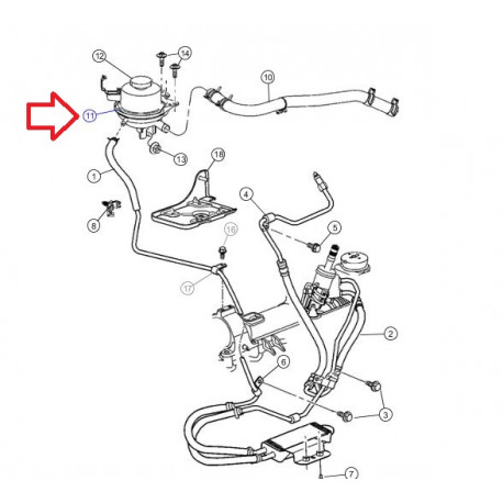 Mopar reservoir liquide de direction (04743012AA)