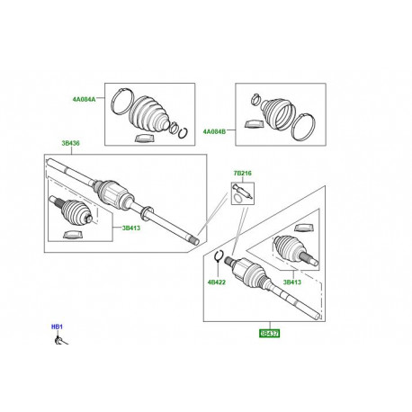 Land rover Cardan avant gauche  EVOQUE (LR180070)