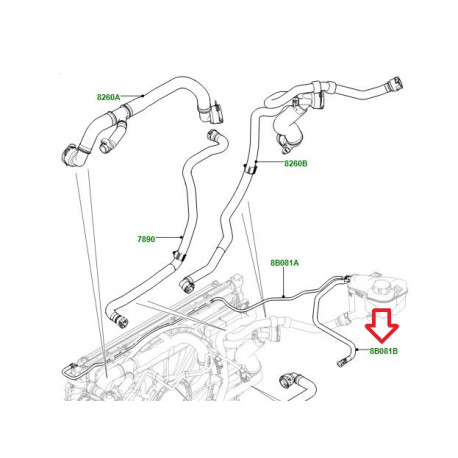 Land rover flexible-degazage refroidissement (LR071986)
