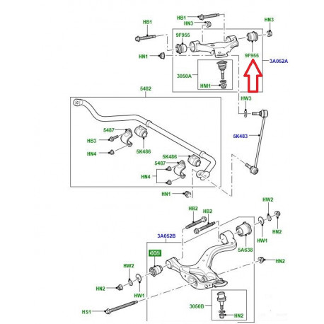 Lemforder ront suspension armbush discovery (LR051625)