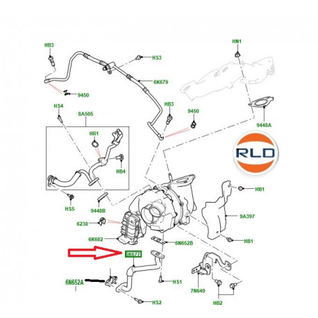 Land rover tuyau flexible de retour d'huile (LR061975)
