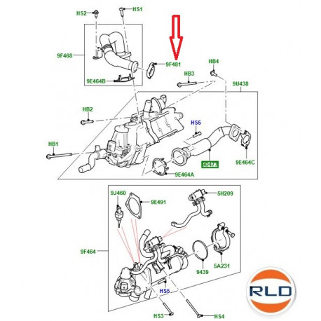 Land rover collier de tuyau (LR063121)