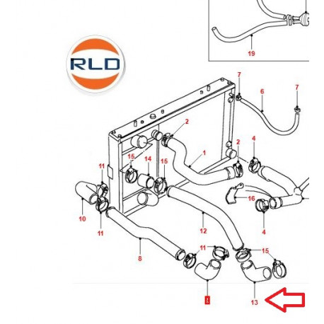 Land rover tuyau flexible (ESR2934)