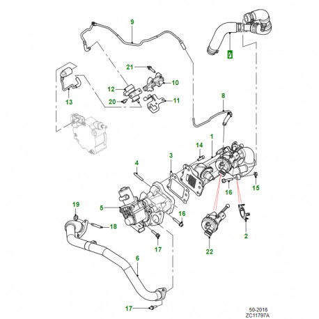 Jaguar durite d'admission XF X250 (C2Z31867)