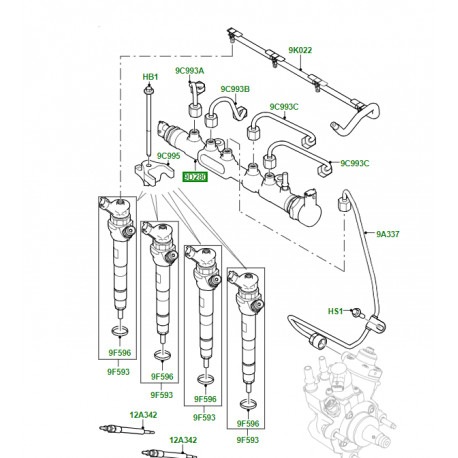 Land rover collecteur de combustible (LR073706)