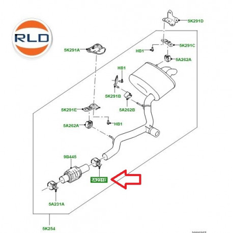 Land rover collier de serrage-echappement (LR088315)
