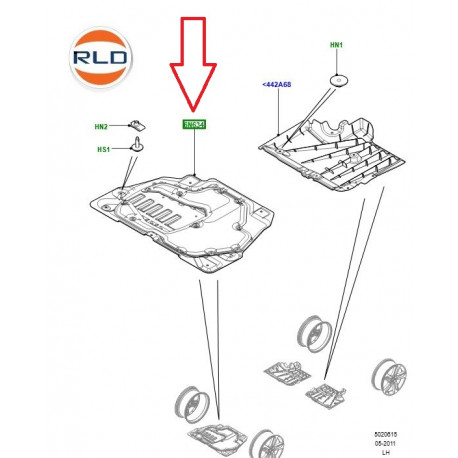 Land rover carton protec.-compart. moteur (LR095409)