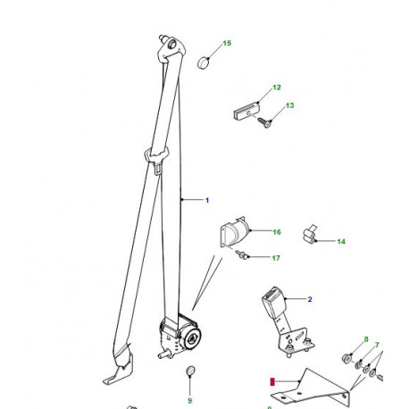 Land rover ceinture de securite droite Defender 110,  130 (EVB500820PMA)