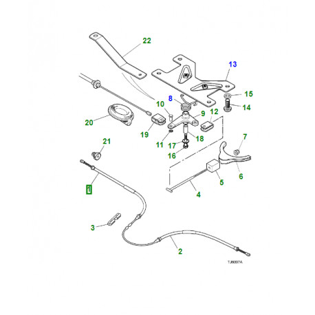 Jaguar cable frein main arriere XJ12,  XJ6 X300,  XJ8 X308,  XJR X308,  XK8 et XKR (MNA2742AA)