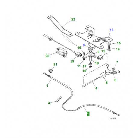 Jaguar cable frein main gauche XJ12,  XJ6 X300,  XJ8 X308,  XJR X308,  XK8 et XKR (MNA2743AA)